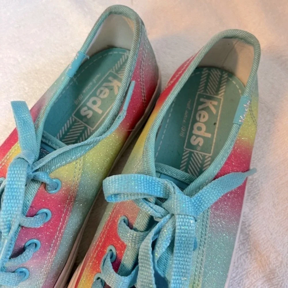 Keds Double Up rainbow glitter girls sneakers in size 3